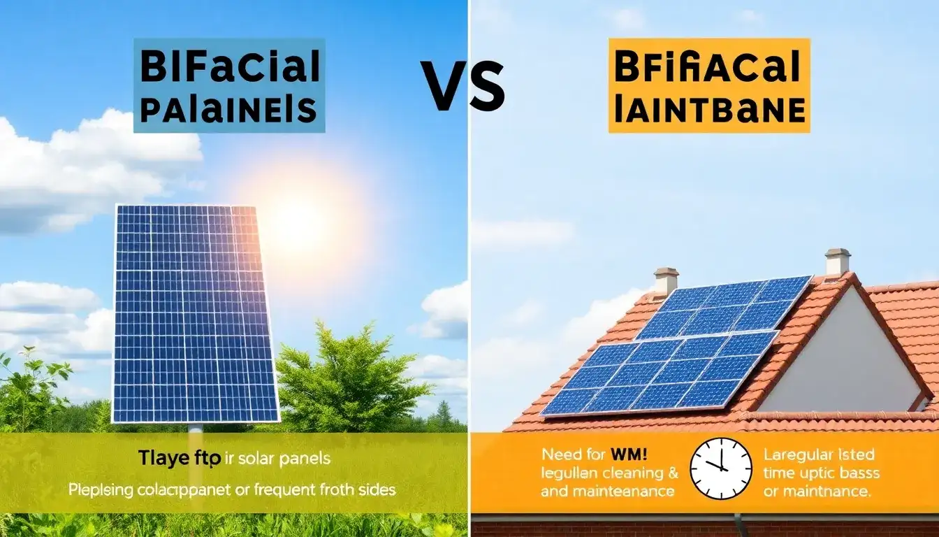 How do bifacial solar panels compare in maintenance requirements to traditional solar panels