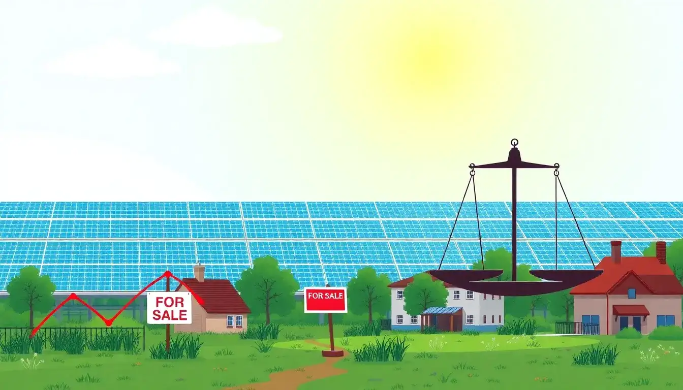 What factors contribute to the depreciation of property values near solar farms