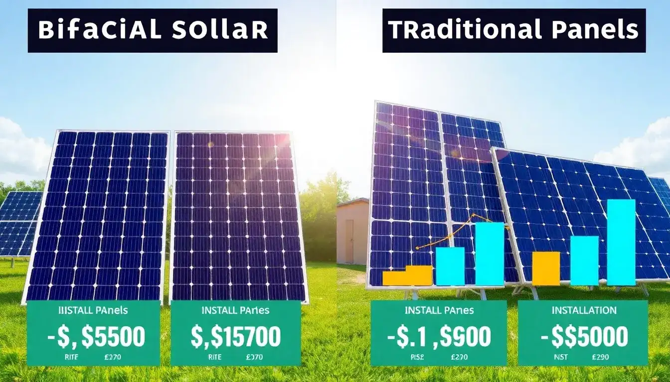 How does the cost of bifacial solar panels compare to traditional solar panels