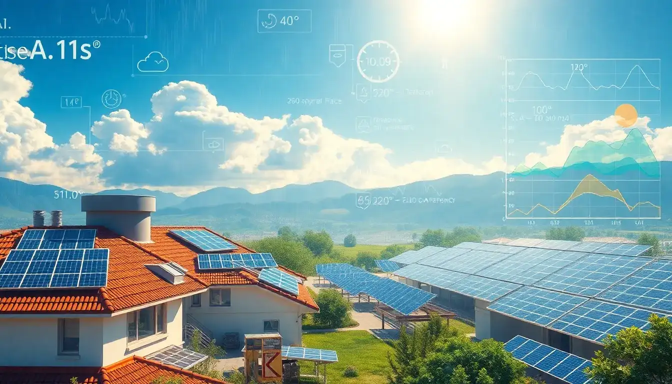 How does AI predict weather conditions to optimize solar panel efficiency