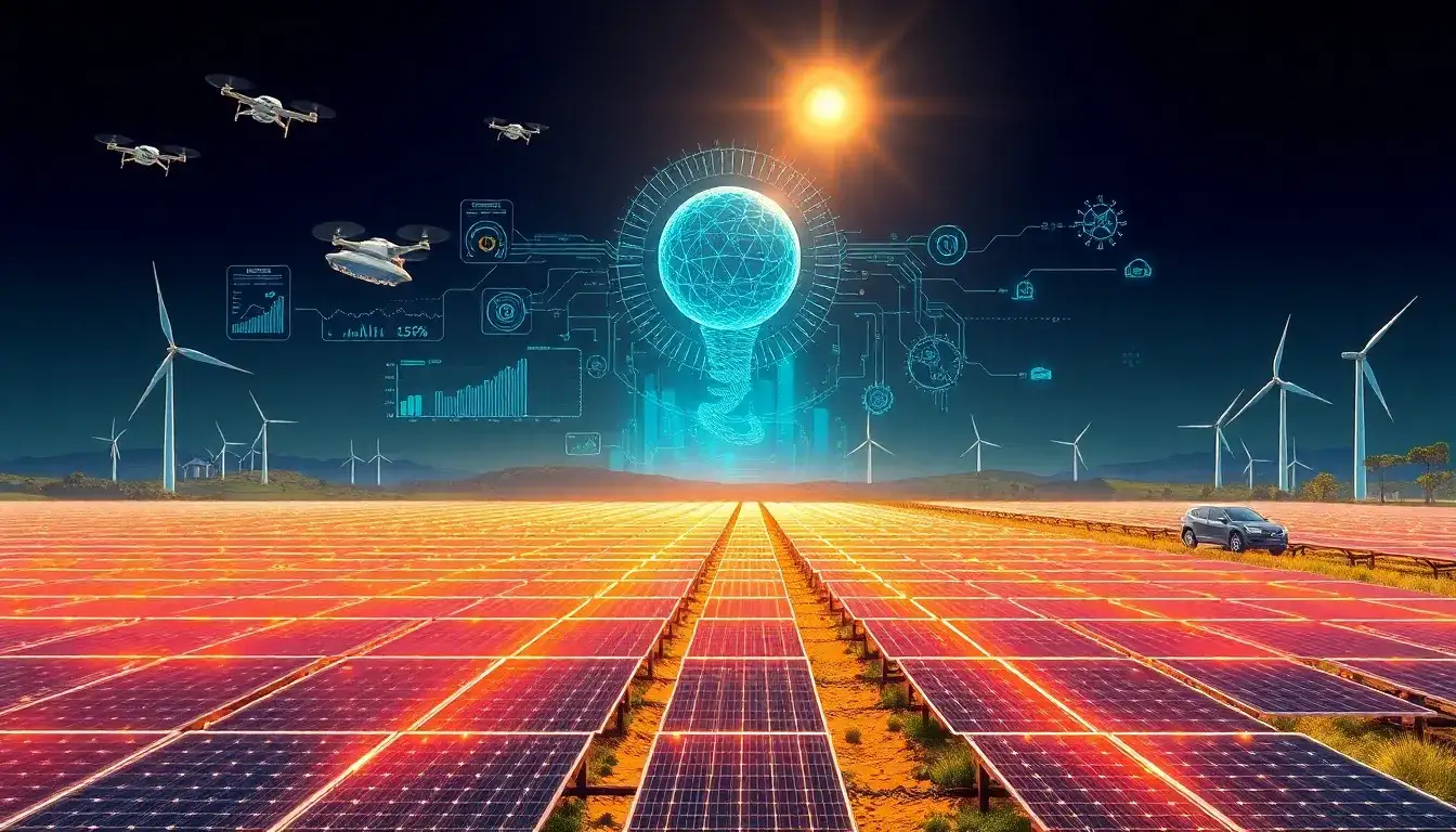 How does AI predict energy output for solar panels