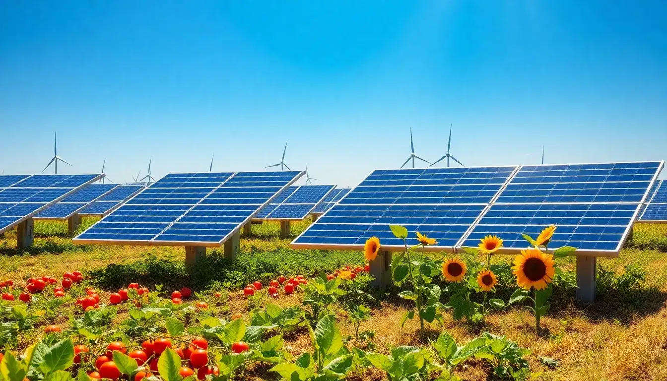 How does agrivoltaics contribute to reducing greenhouse gas emissions