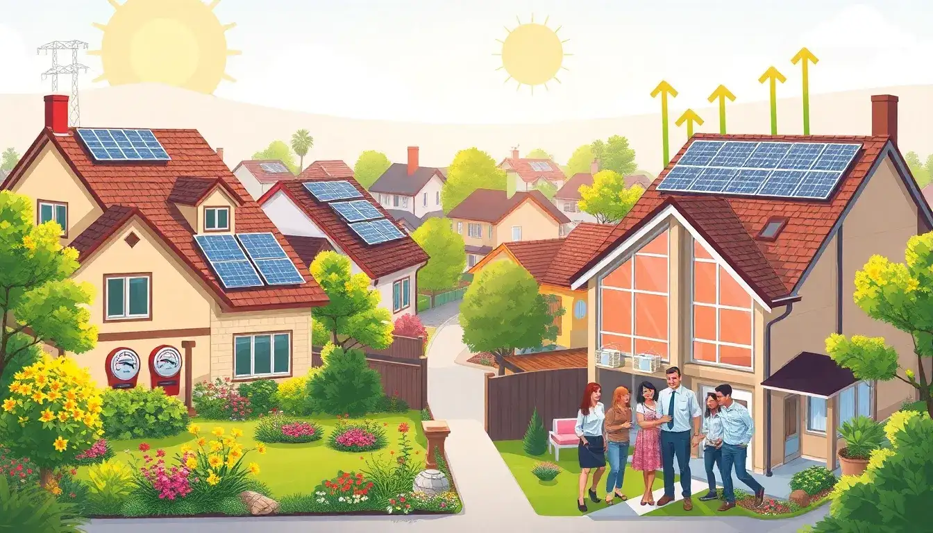 How do local energy costs affect the value of solar-equipped homes