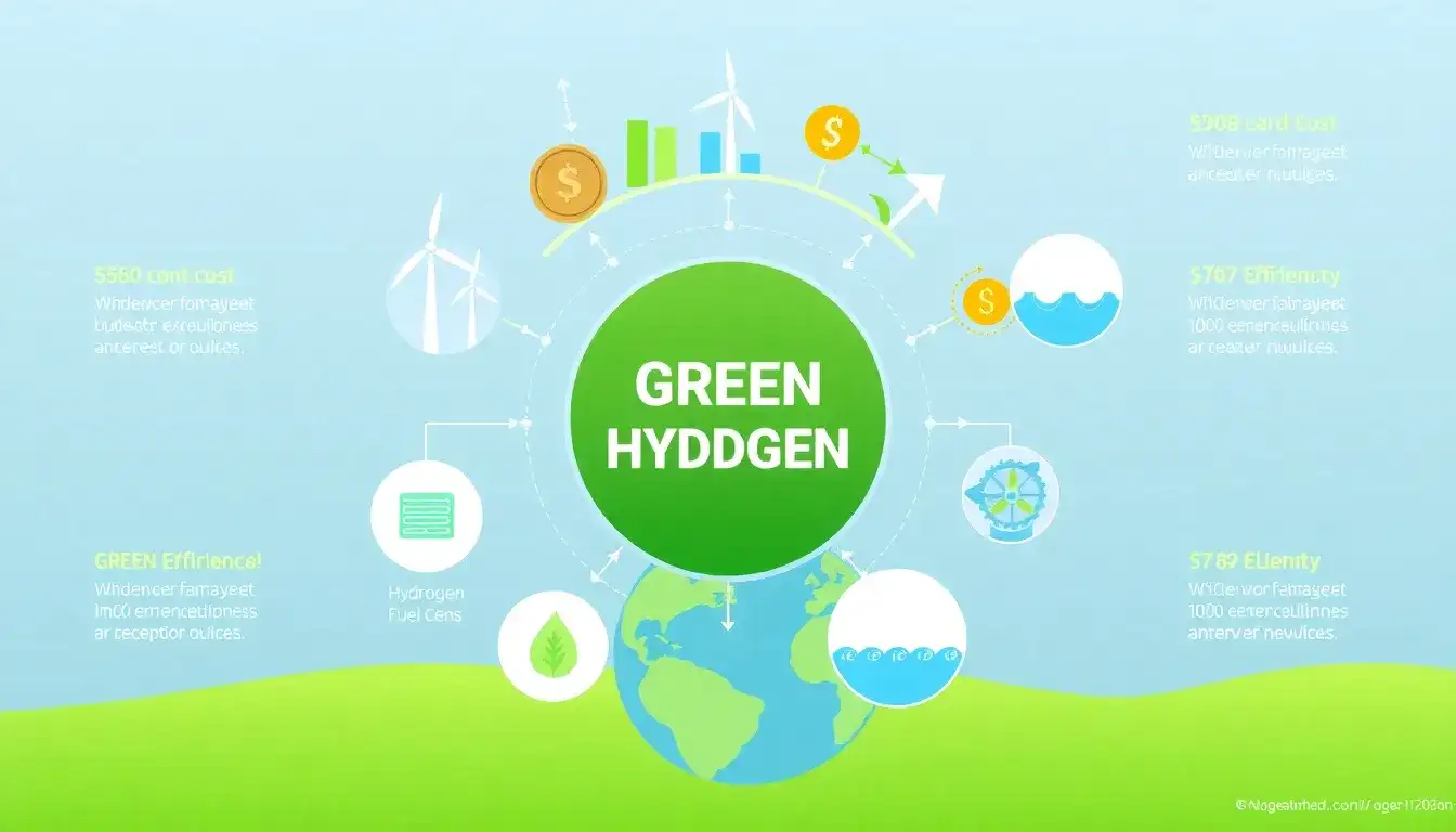 How does green hydrogen compare to other renewable energy sources in terms of cost and efficiency