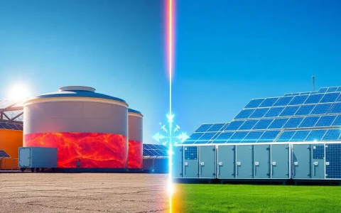 How does thermal energy storage compare to battery storage for solar energy