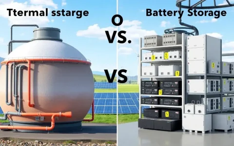 How does the cost of thermal energy storage compare to battery storage