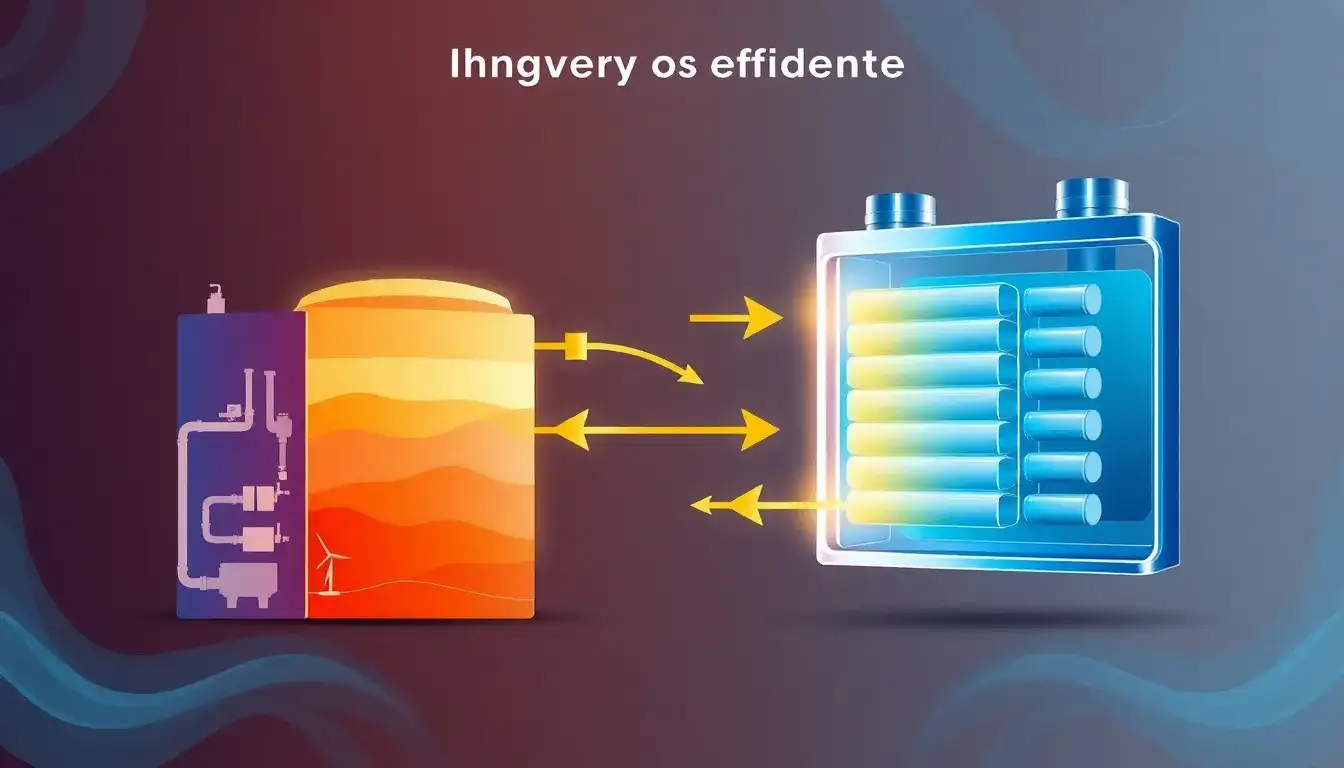 How does the efficiency of thermal energy storage compare to that of lithium-ion batteries