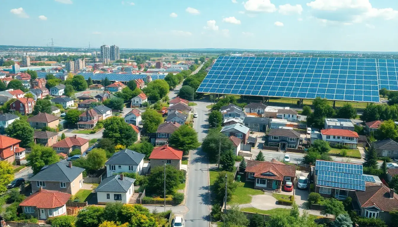 How do proximity and land use affect the negative impact of solar arrays on property values