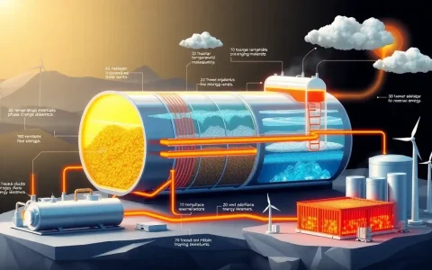 How does the efficiency of thermal energy storage systems vary with different storage media