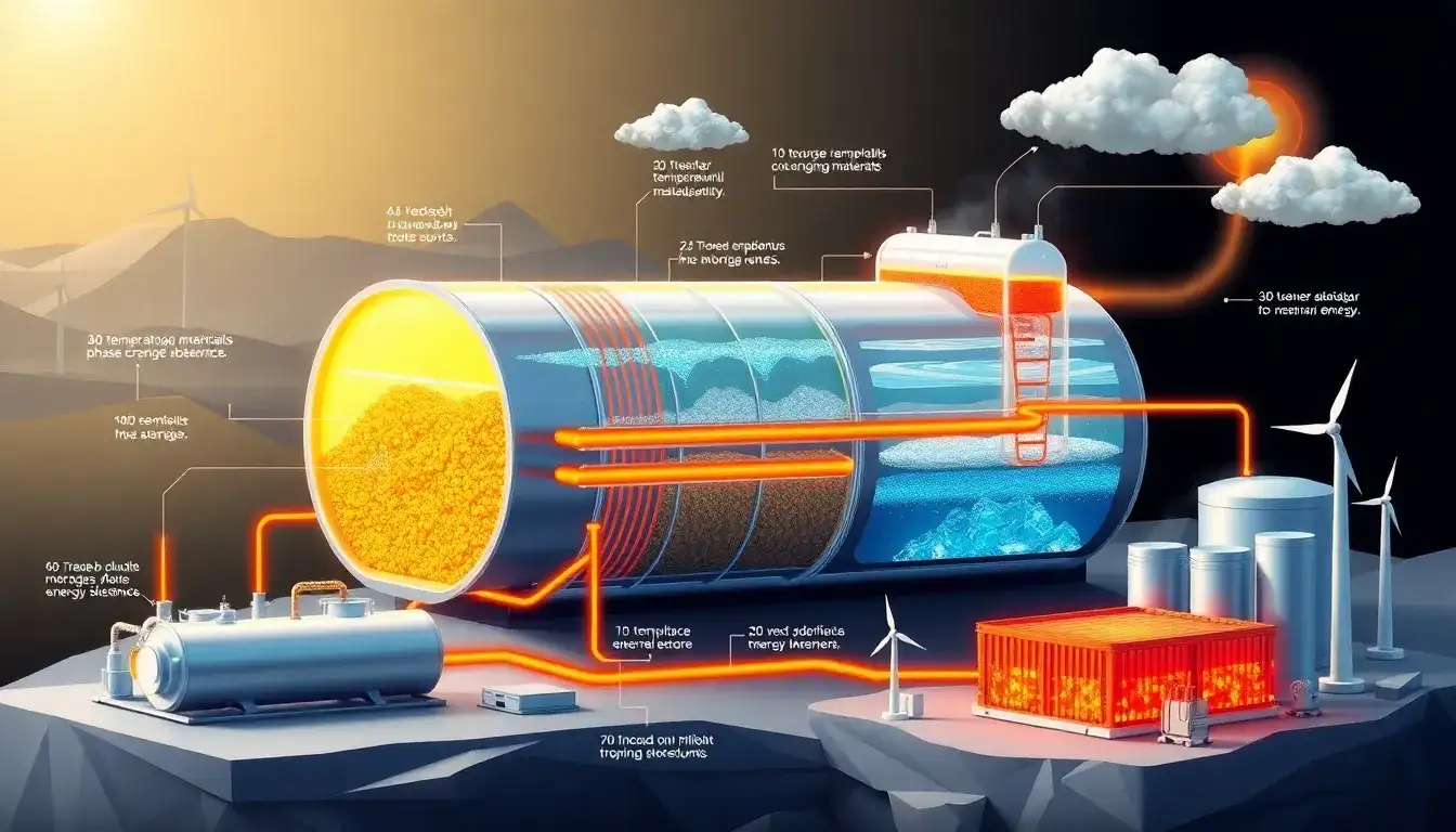How does the efficiency of thermal energy storage systems vary with different storage media