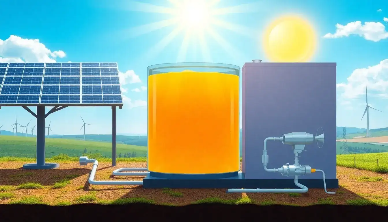 How does thermal energy storage work in solar-plus-storage systems