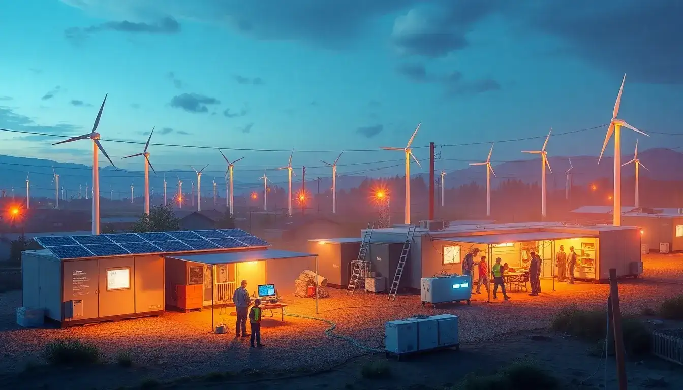 How do microgrids contribute to the rapid deployment of temporary facilities after a disaster