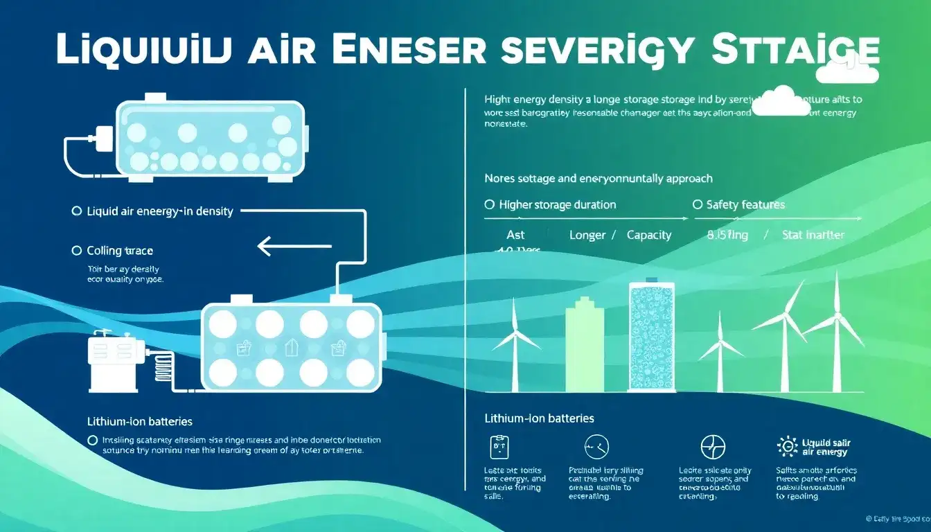 What are the main advantages of liquid air energy storage over lithium-ion batteries