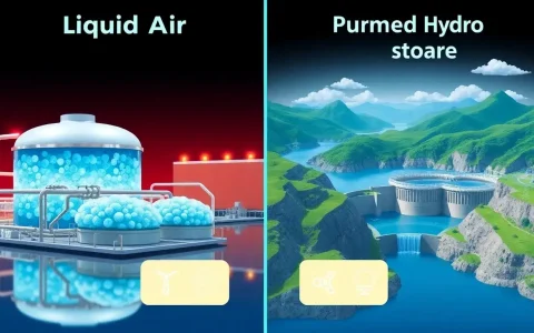 How does the cost of liquid air energy storage compare to pumped hydro storage