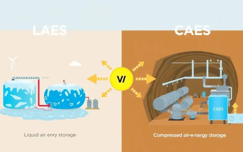 How does the efficiency of liquid air energy storage compare to compressed air energy storage