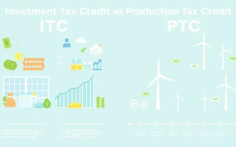 What are the differences between the Investment Tax Credit (ITC) and the Production Tax Credit (PTC)