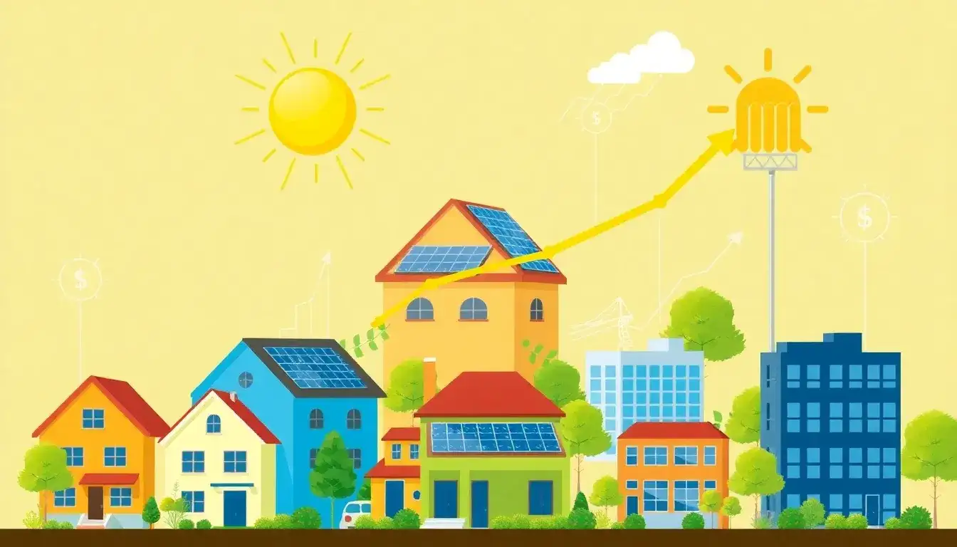 What are the main factors that influence the value increase from solar installations