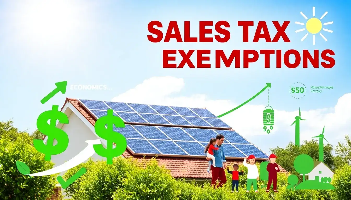 What are the benefits of sales tax exemptions for solar energy systems