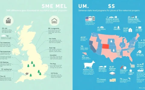 What are the key differences in SME support programs between the UK and the US
