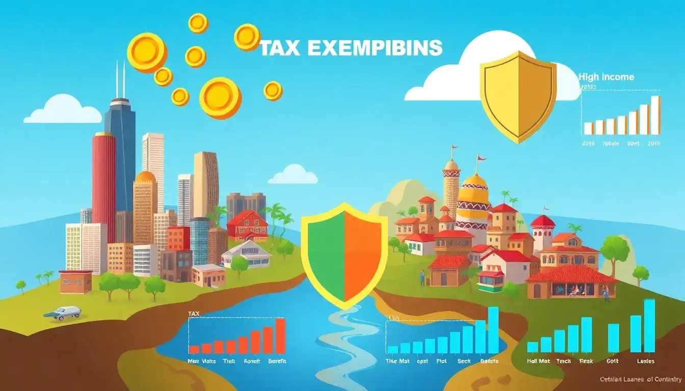 How do tax exemptions differ between high-income and middle-income countries