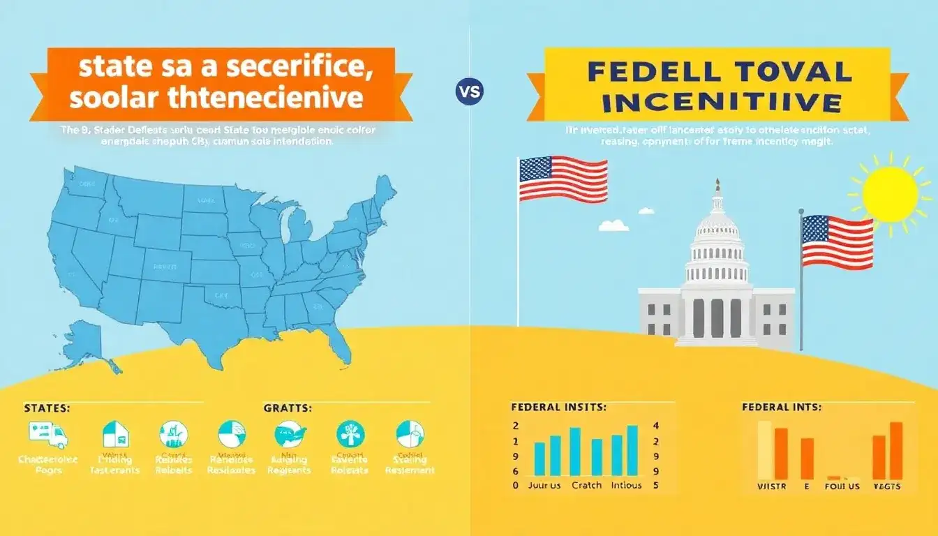 How do state-specific solar incentives compare to federal incentives
