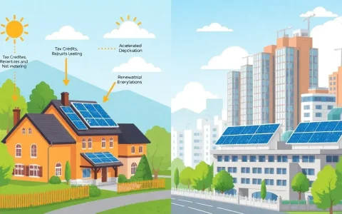How do solar incentives differ for residential and commercial properties