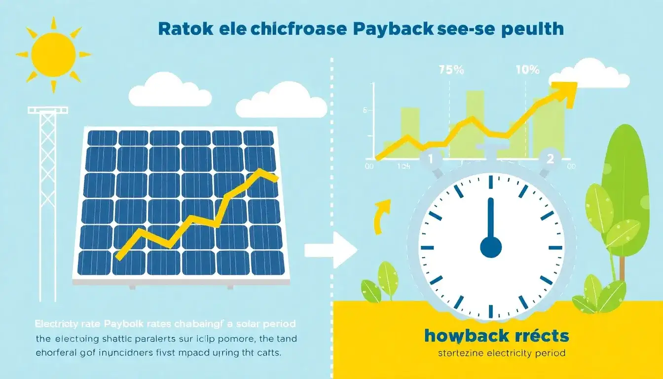 How do electricity rates impact the payback period of solar panels