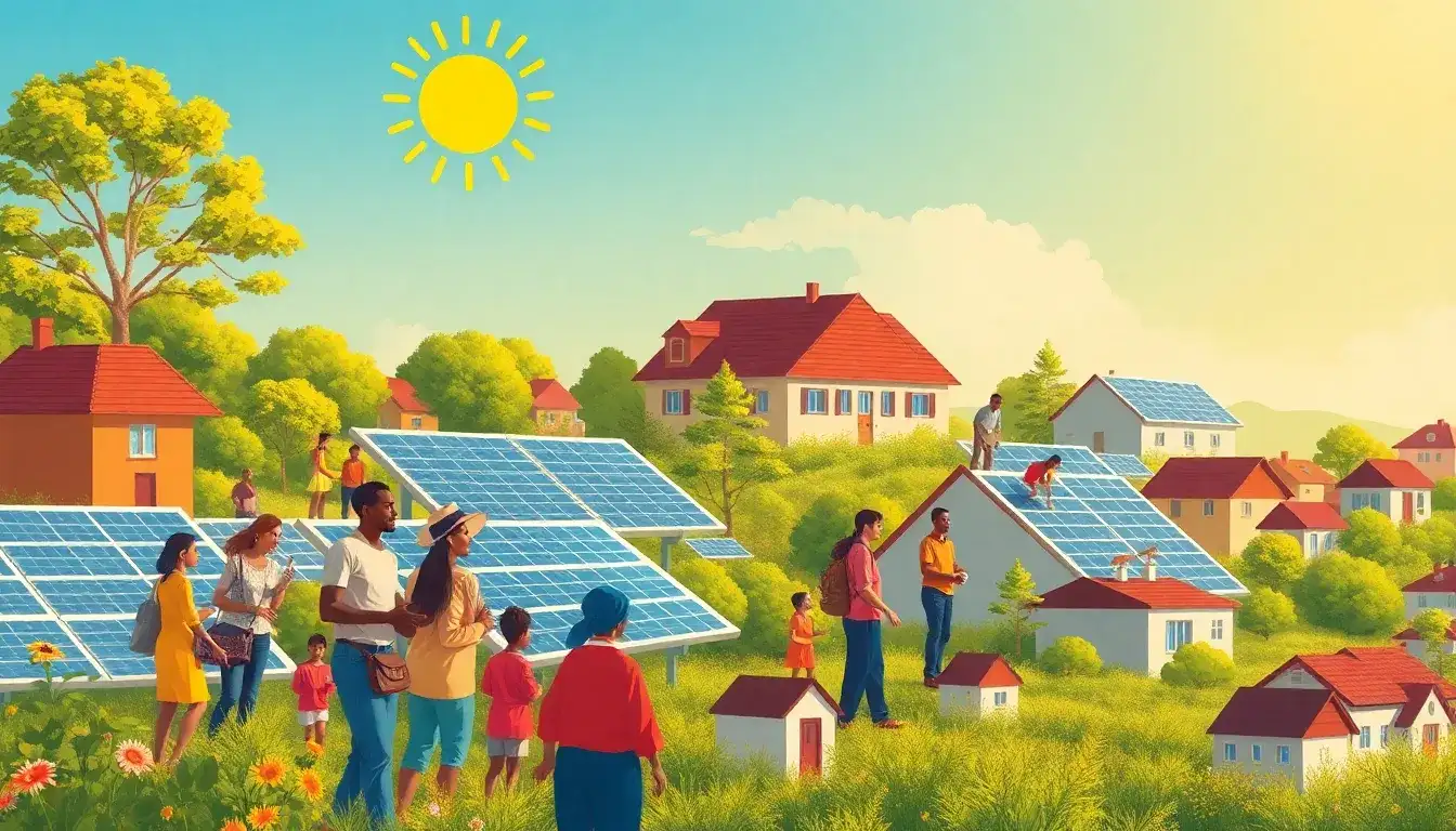 How do community solar initiatives ensure equitable distribution of benefits