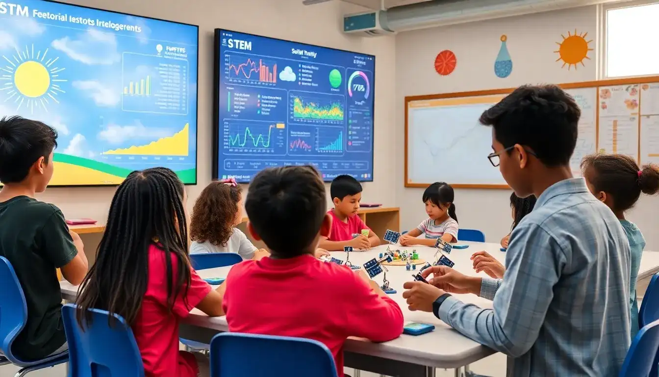 How can real-time data from solar panels be used to teach STEM concepts