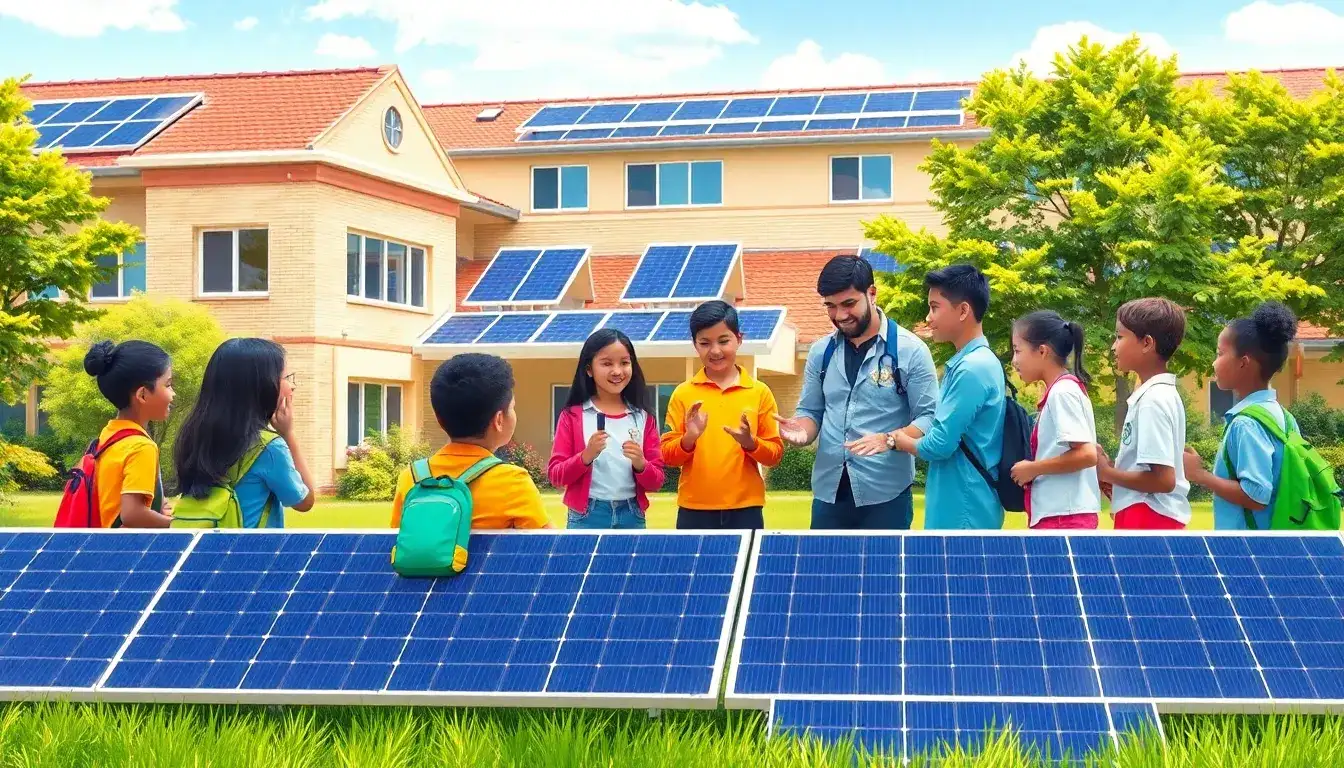 How can schools collaborate with solar energy companies to enhance educational programs