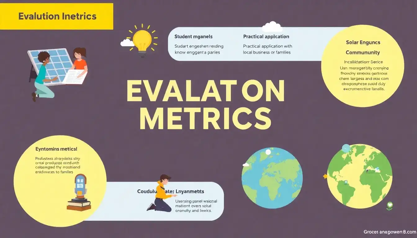 What metrics should schools use to evaluate the success of solar energy education initiatives