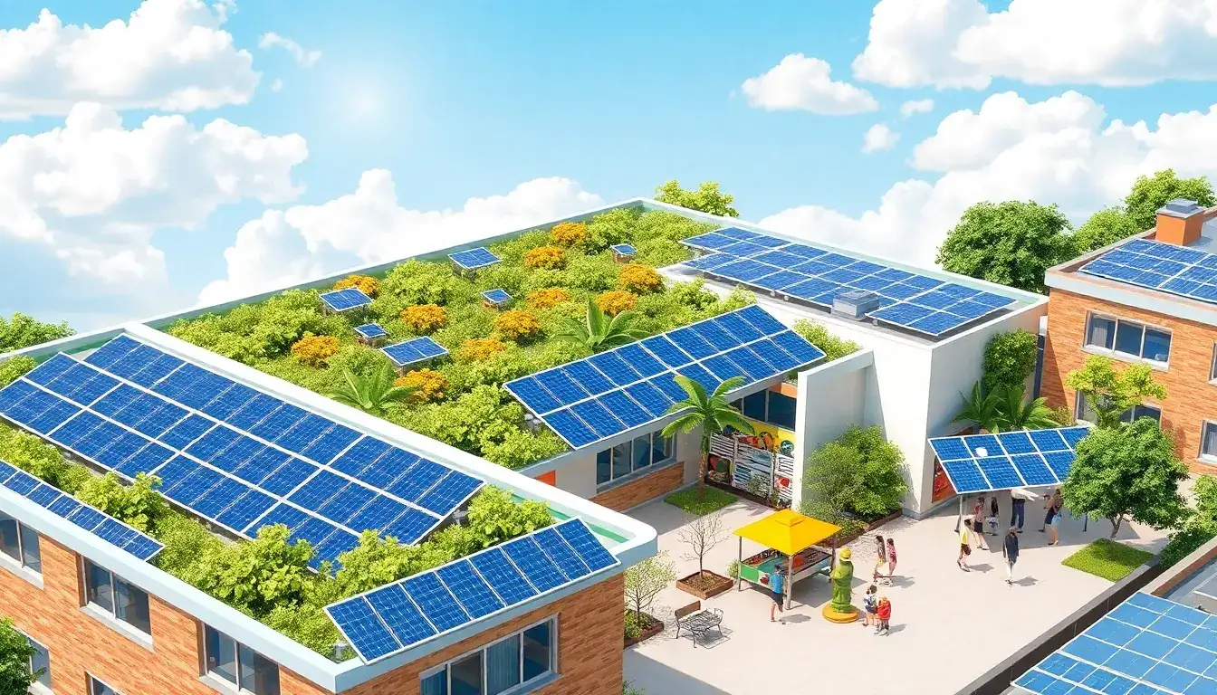 What creative solutions can schools use to maximize solar energy generation with limited space