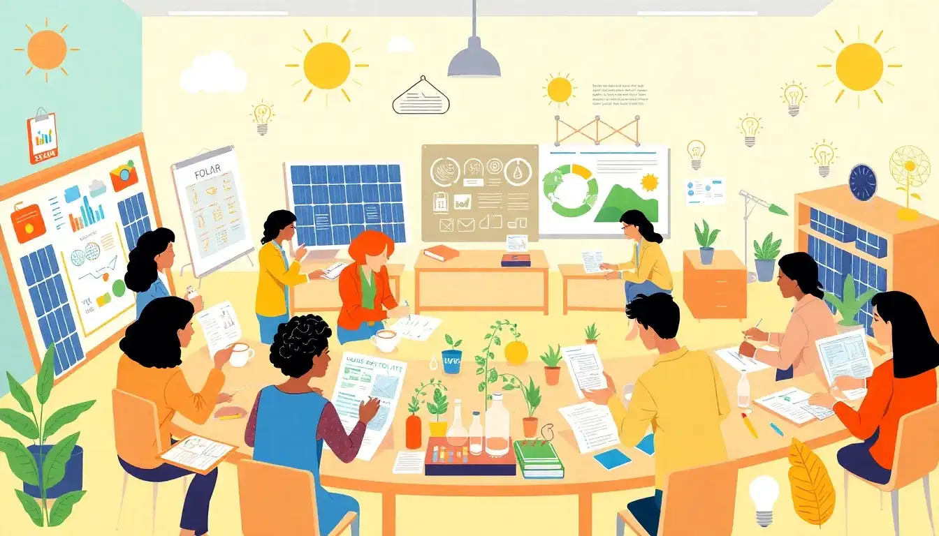 What are the key components of a comprehensive solar energy training program for educators