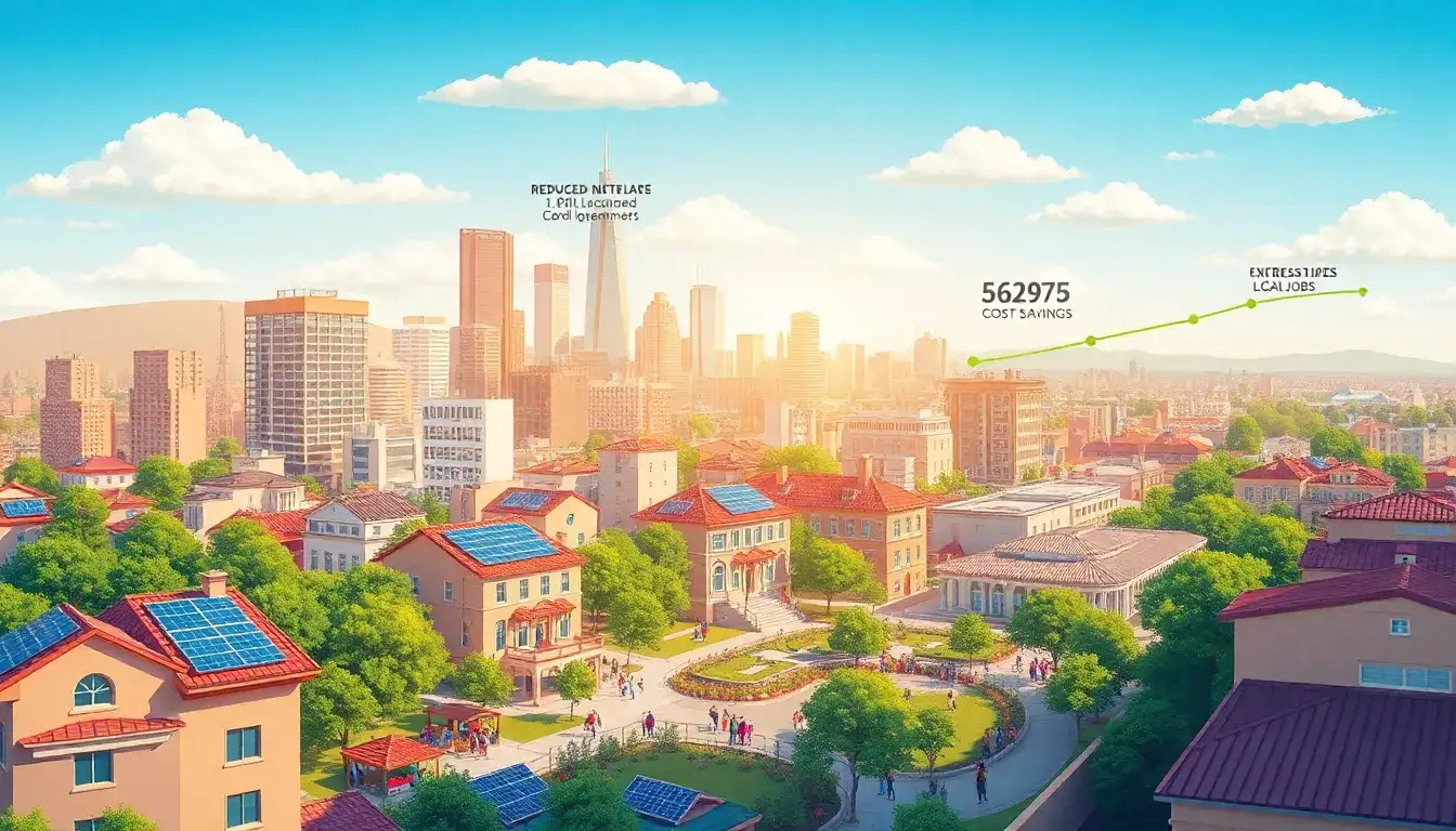 What are the long-term financial benefits for local governments from solar energy projects