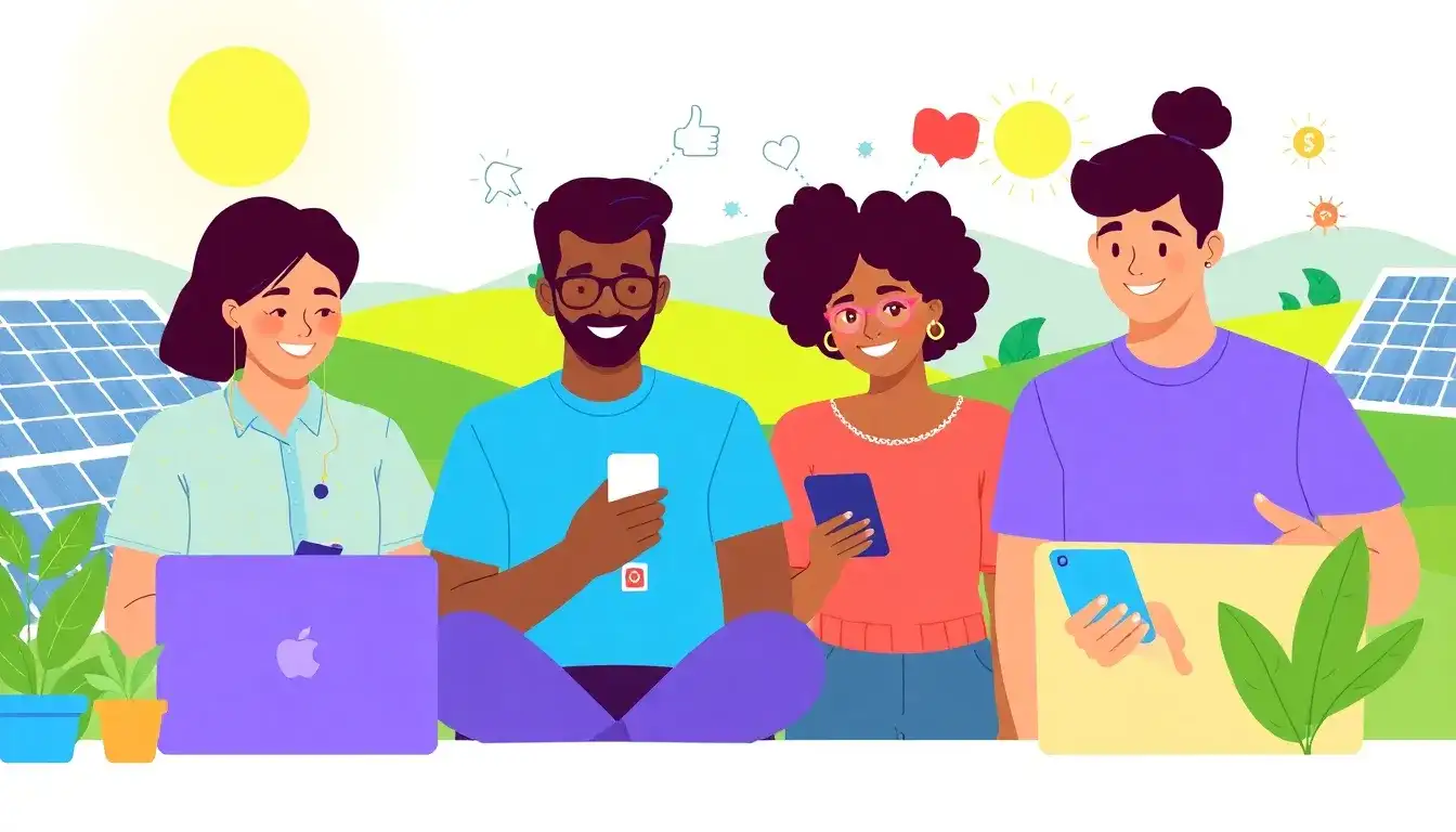 What are the benefits of using social media platforms to raise awareness about solar energy