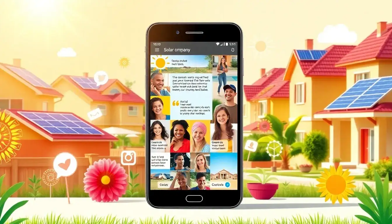 How can solar companies leverage customer testimonials on social media
