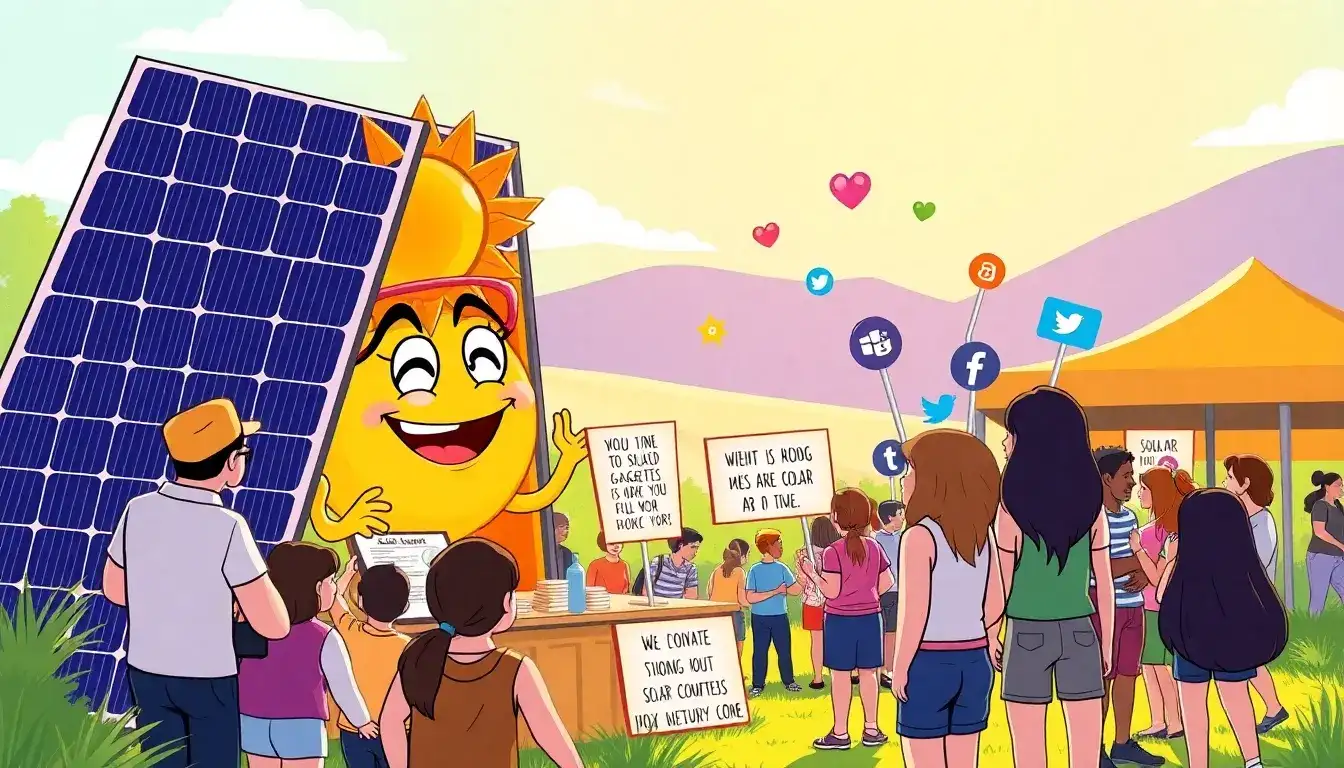 What role does humor play in social media marketing for solar companies