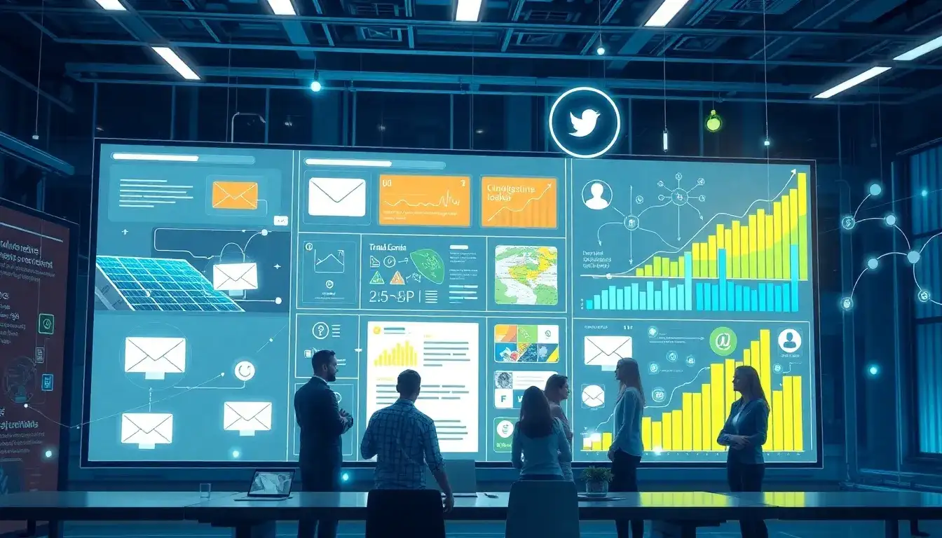 How can email marketing automation be integrated with social media strategies for solar lead generation