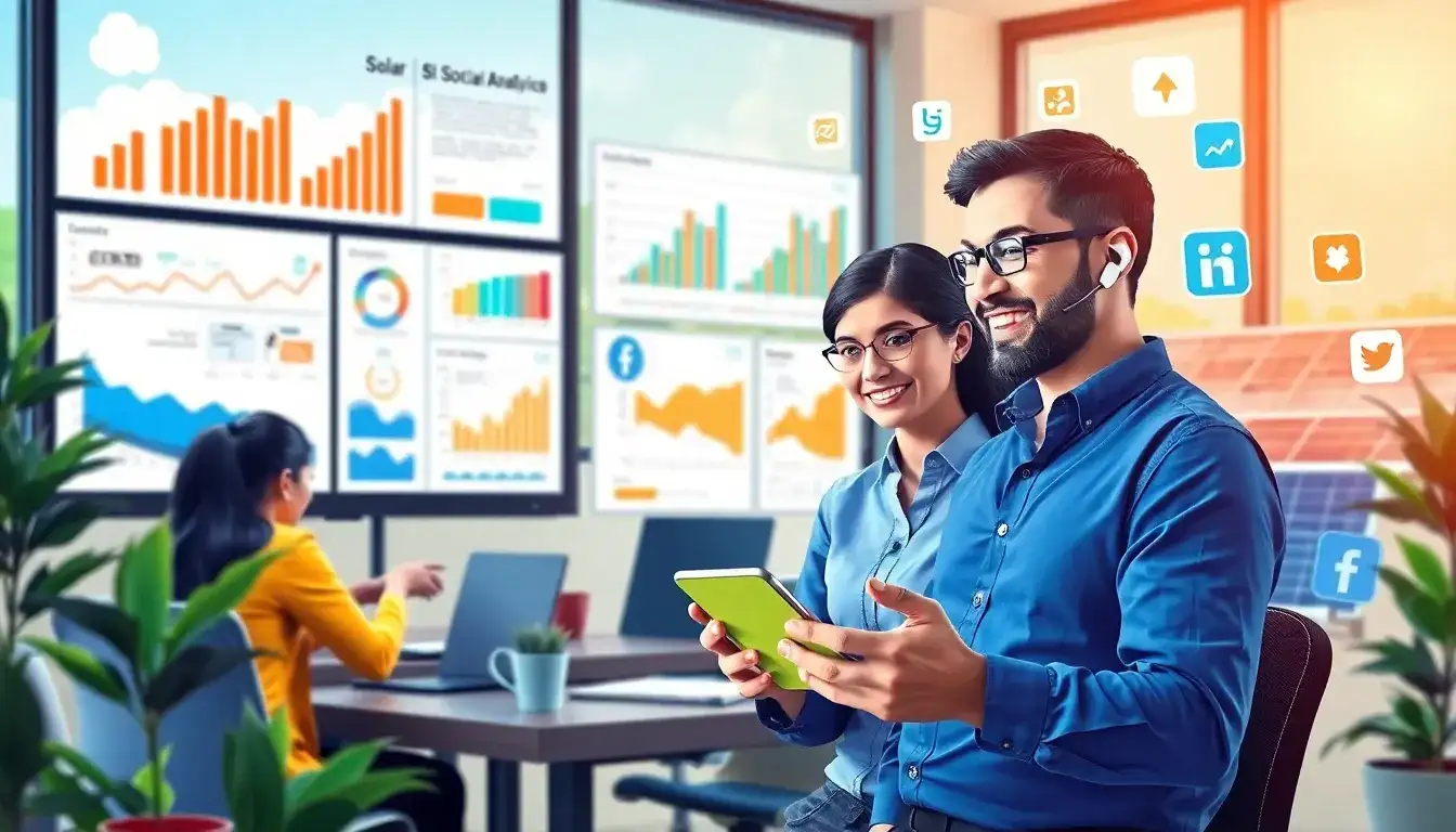 What role do social media analytics play in enhancing customer service for solar companies