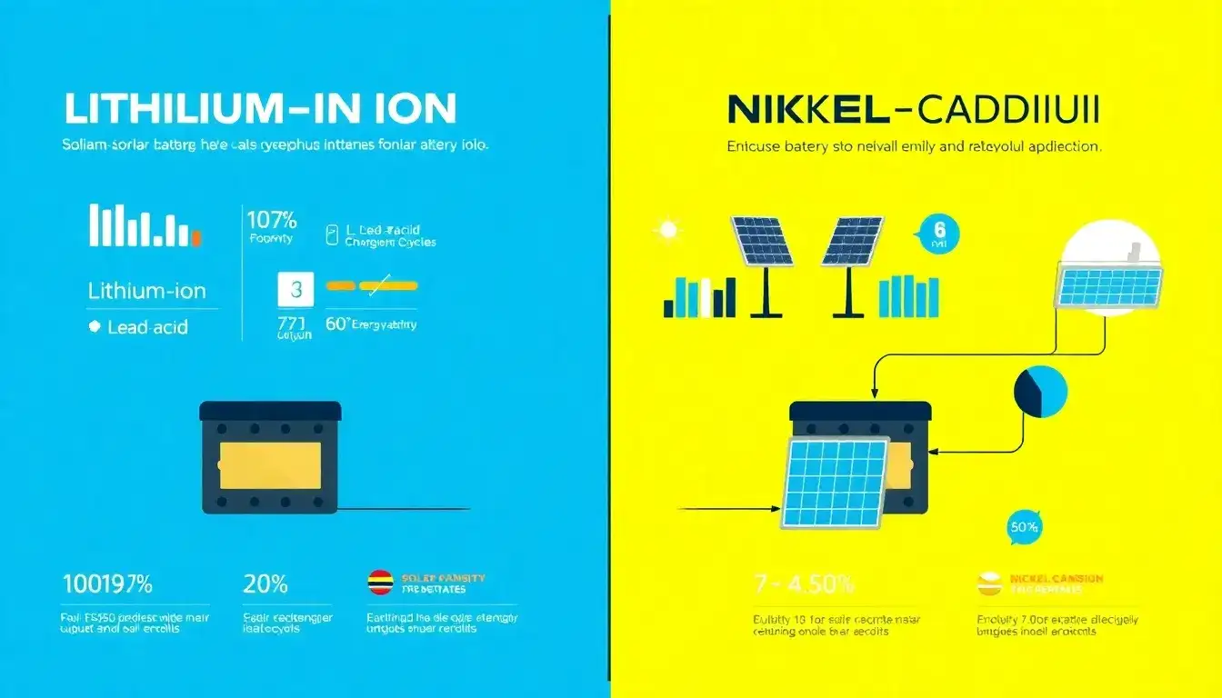 How do lithium-ion batteries compare to other types of solar batteries in terms of efficiency