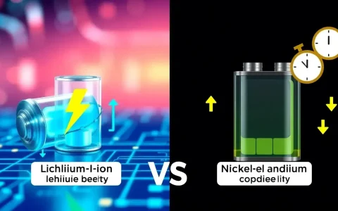 How do lithium-ion batteries compare to nickel-cadmium batteries in terms of efficiency