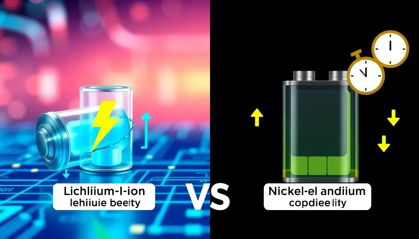 How do lithium-ion batteries compare to nickel-cadmium batteries in terms of efficiency