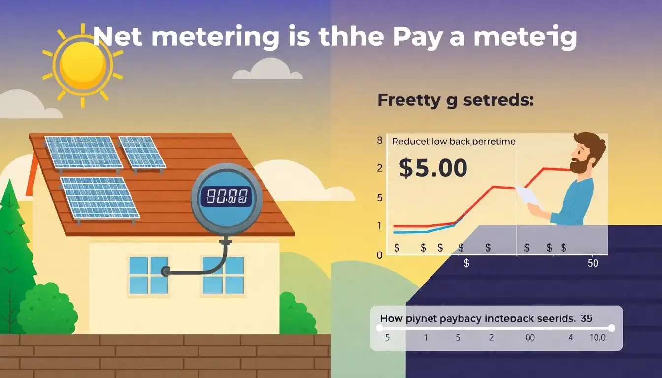 How does net metering impact the payback period of solar panels
