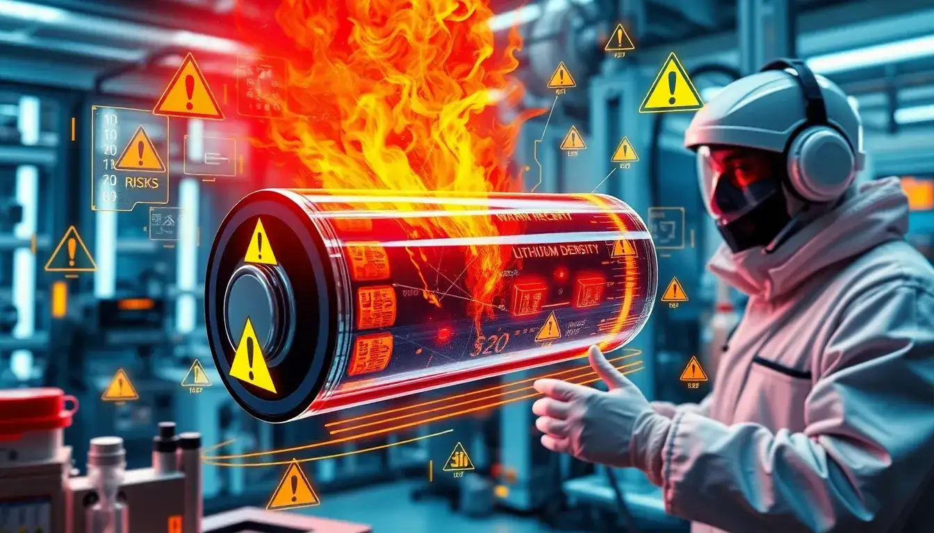 What are the safety concerns associated with higher energy density in lithium-ion batteries