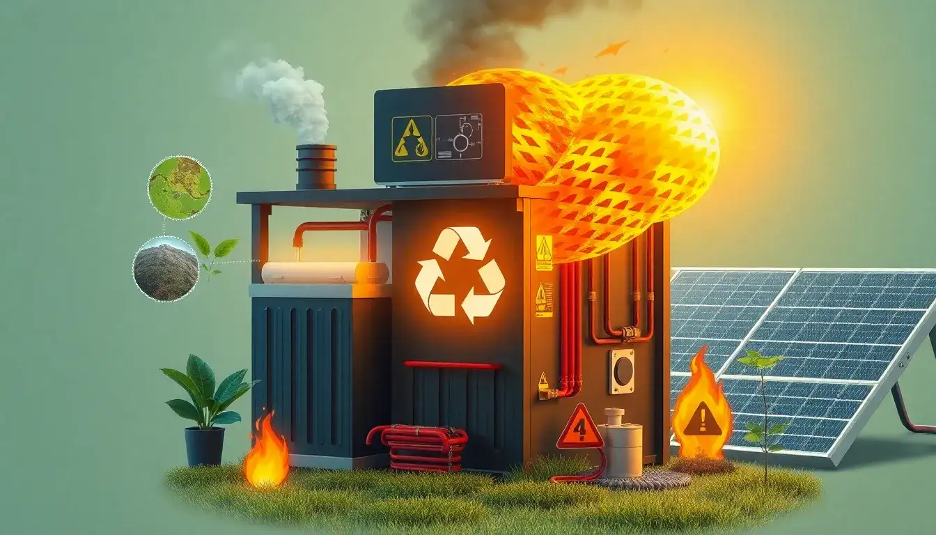 What are the main risks associated with using lithium-ion batteries for solar energy storage