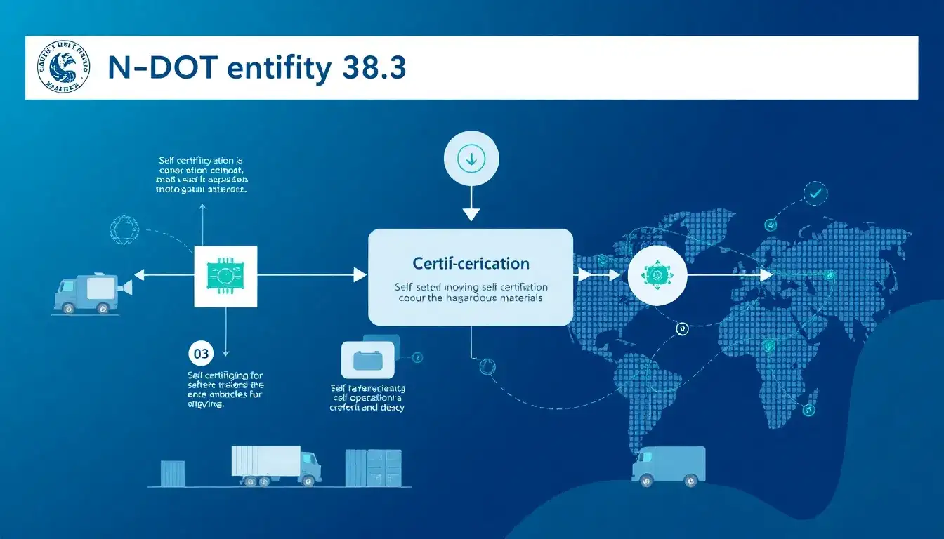 How does the self-certifying nature of UN/DOT 38.3 impact its effectiveness