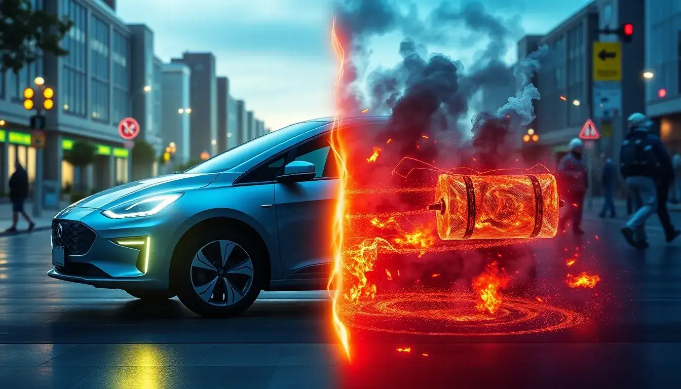 How does the failure rate of lithium-ion batteries in electric vehicles impact their overall safety