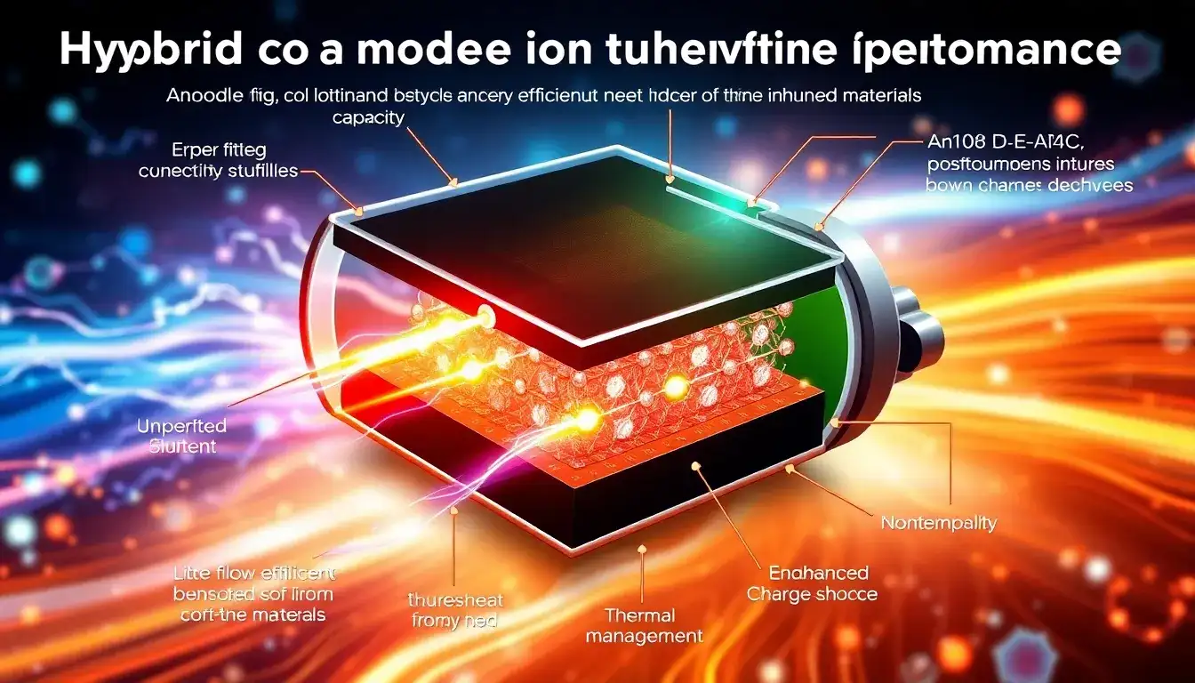 How does the hybrid anode material improve the performance of lithium-ion batteries