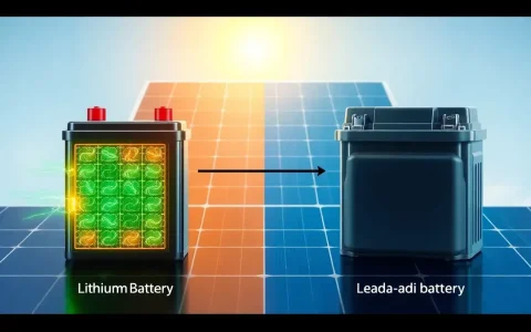 How does the energy density of lithium-ion batteries compare to lead-acid batteries used in solar systems