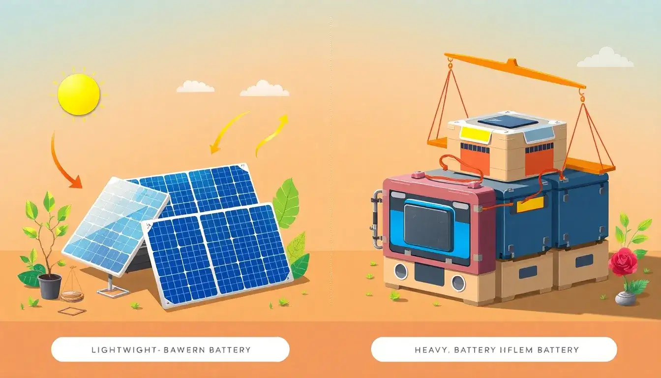How does the weight of lithium-ion batteries impact the overall design of solar systems